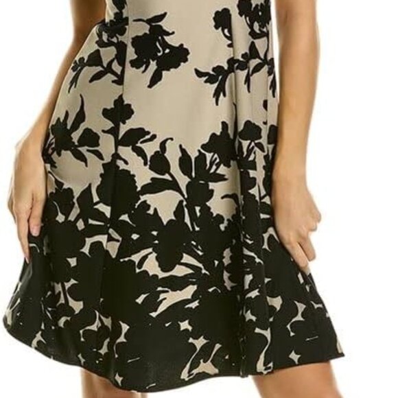 NWT London Times gorgeous women’s taupe and black dress size 14 - Picture 6 of 6